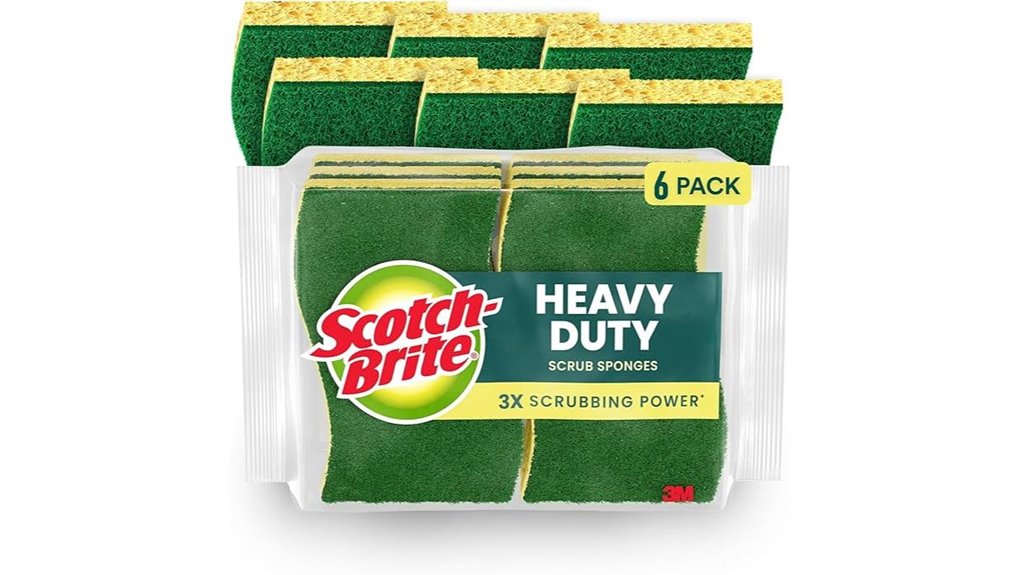 six pack heavy duty scrub sponges