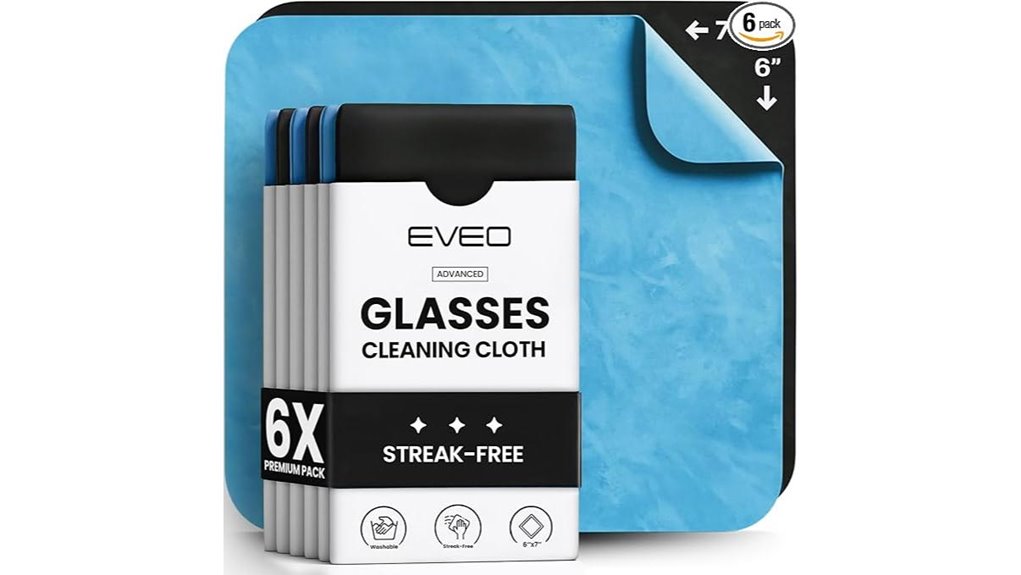 six pack microfiber glasses cloths