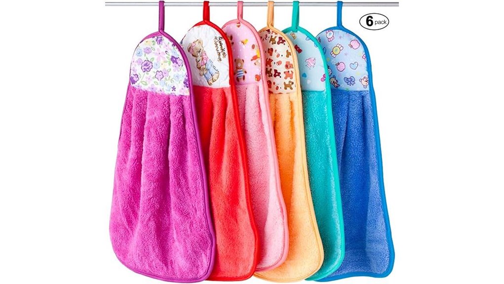 six pack microfiber hanging hand towels
