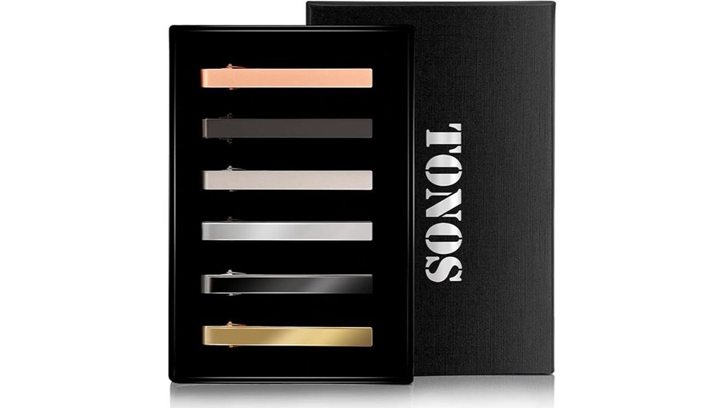 six pack tie clips gift box