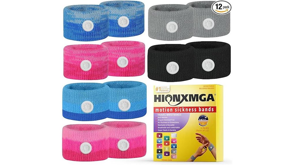 six pairs motion sickness wristbands