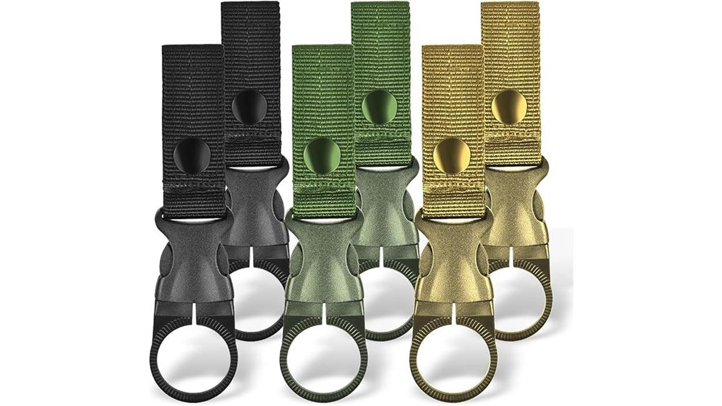 six piece hanging bottle carabiners