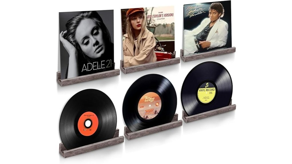 six piece wall mounted vinyl shelf