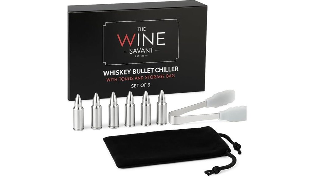 six silver bullet whiskey chillers