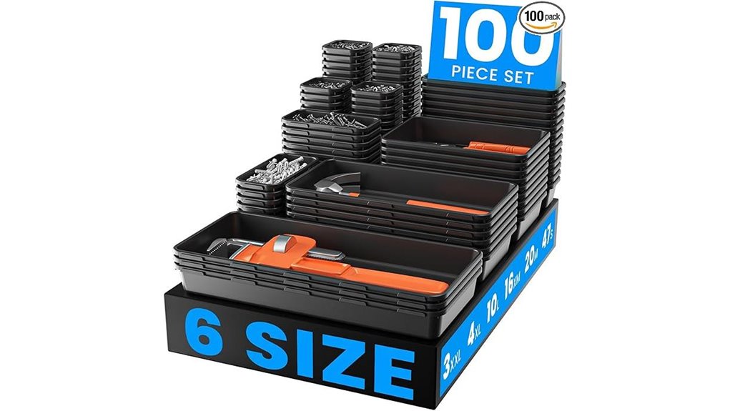 six size toolbox organizer trays