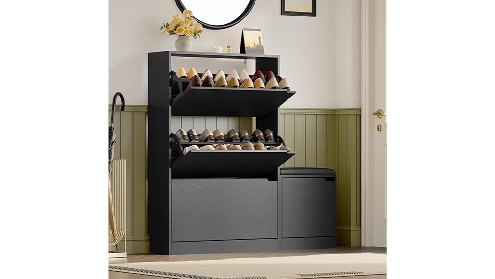 slim bench shoe cabinet