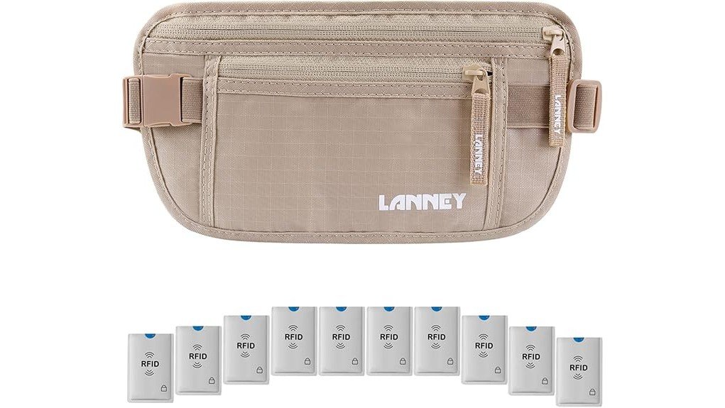 slim rfid blocking travel money belt