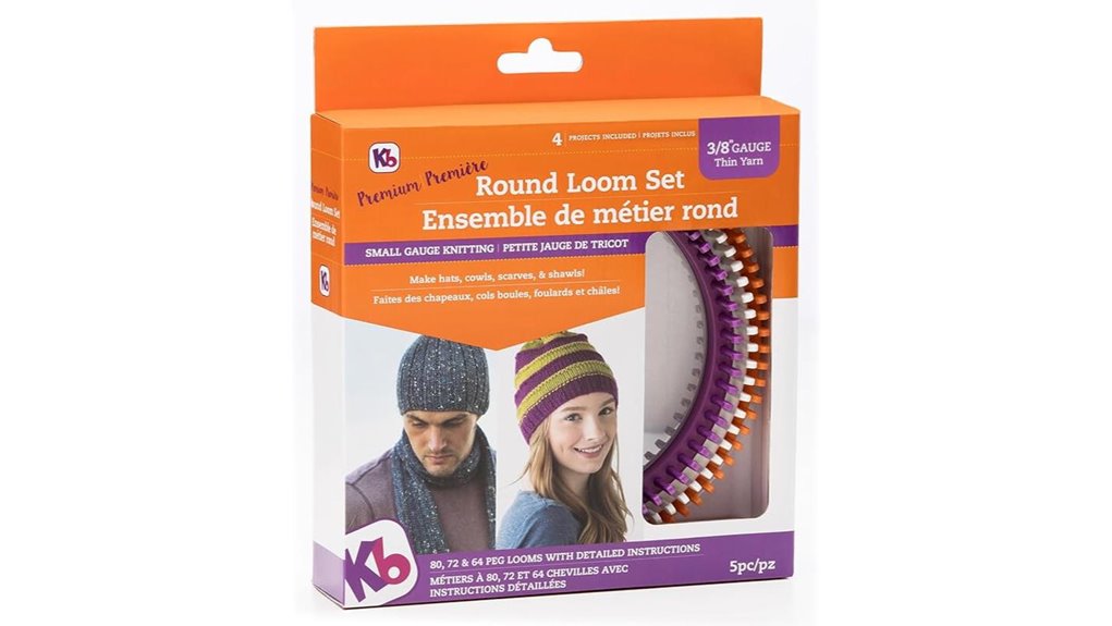 small gauge round knitting loom