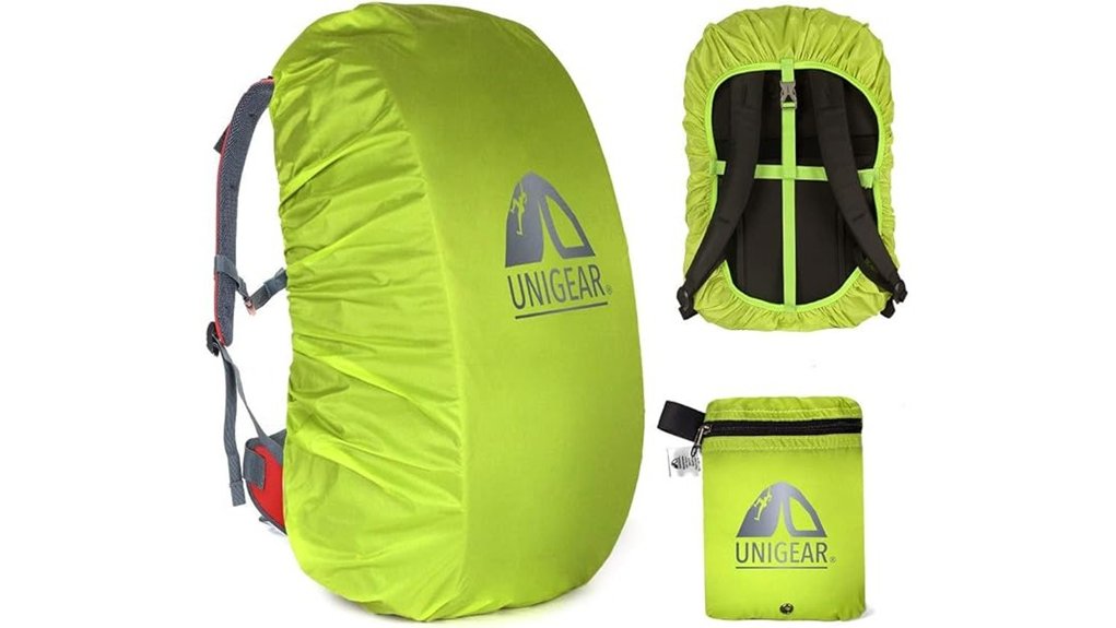small green waterproof backpack cover