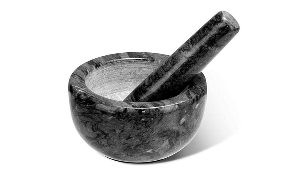 small marble mortar and pestle