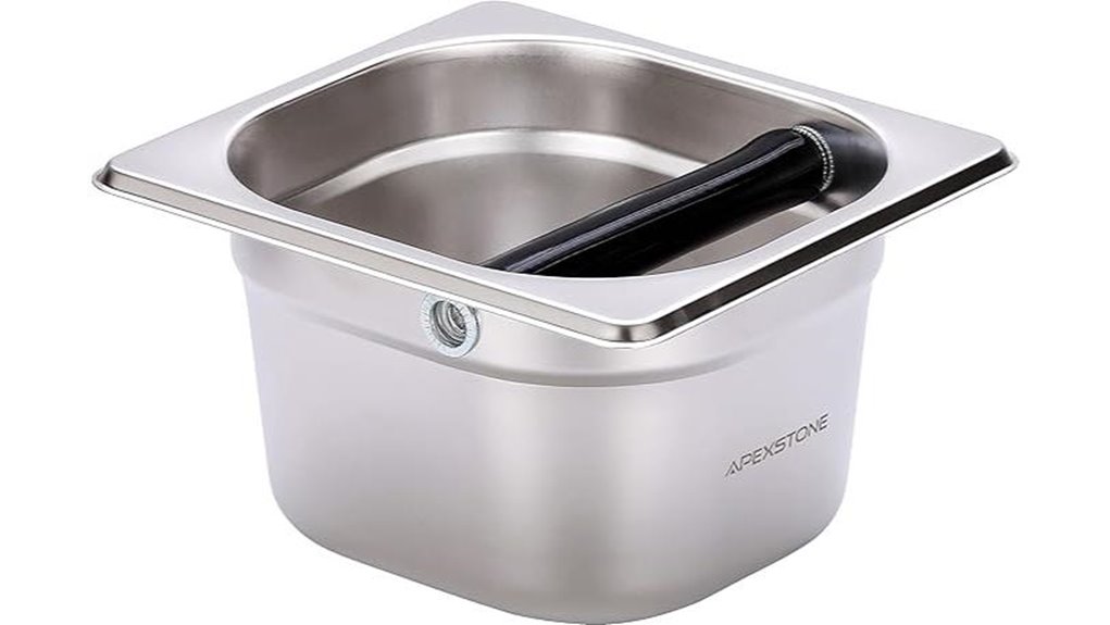 small stainless steel knockbox