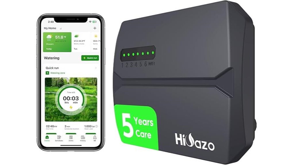 smart 6 zone wifi sprinkler controller