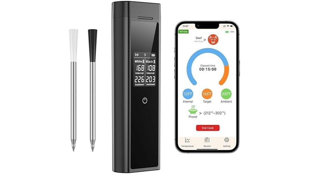 smart dual probe bluetooth thermometer