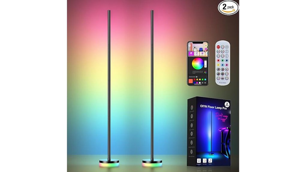 smart rgbicw corner floor lamps