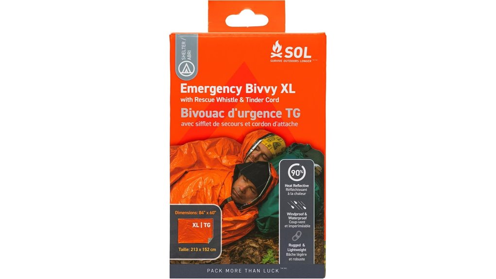 sol emergency bivvy with whistle