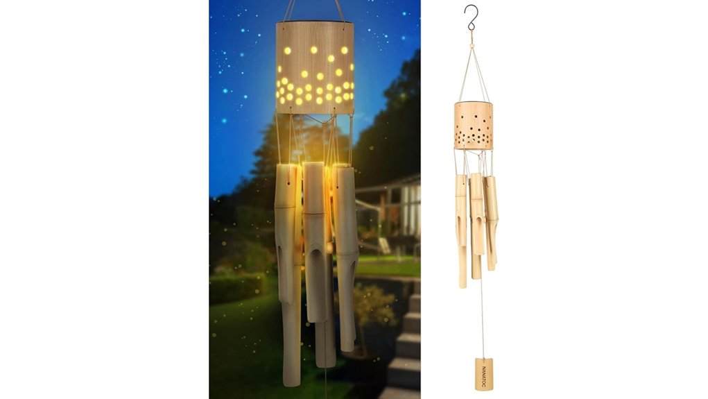solar bamboo wind chimes