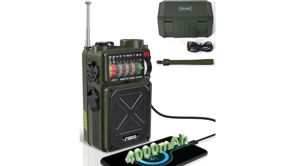 solar bluetooth emergency crank radio