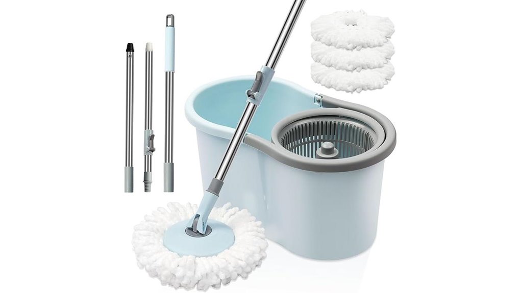 spin mop with three heads