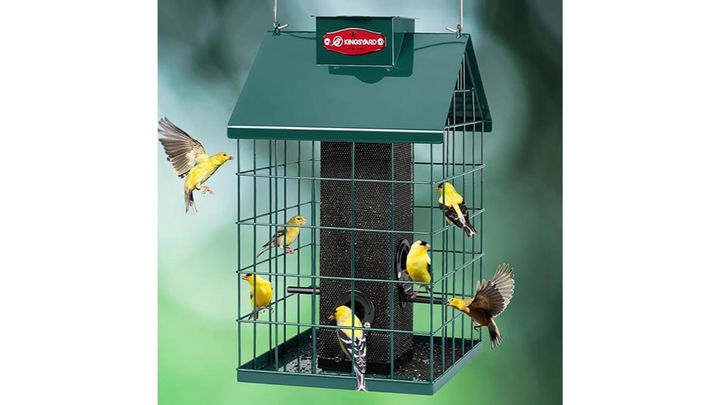 squirrel proof caged finch feeder