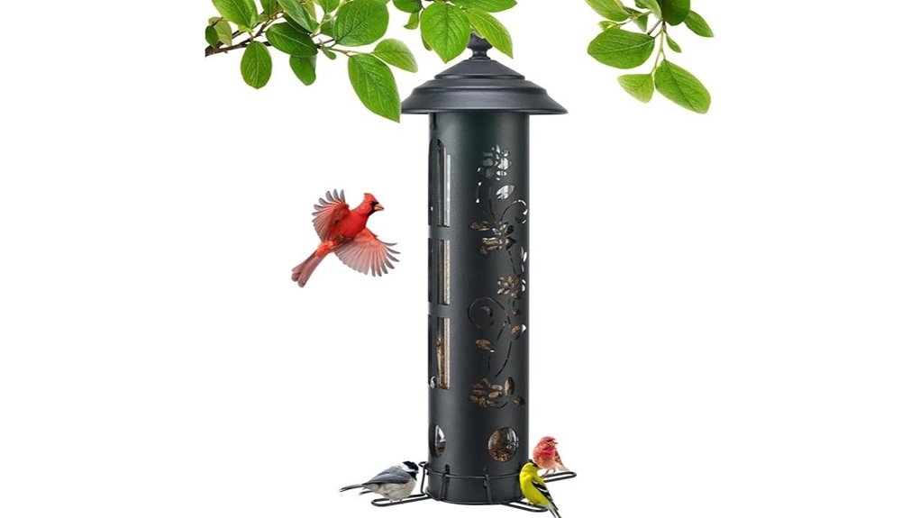 squirrel proof hanging bird feeder