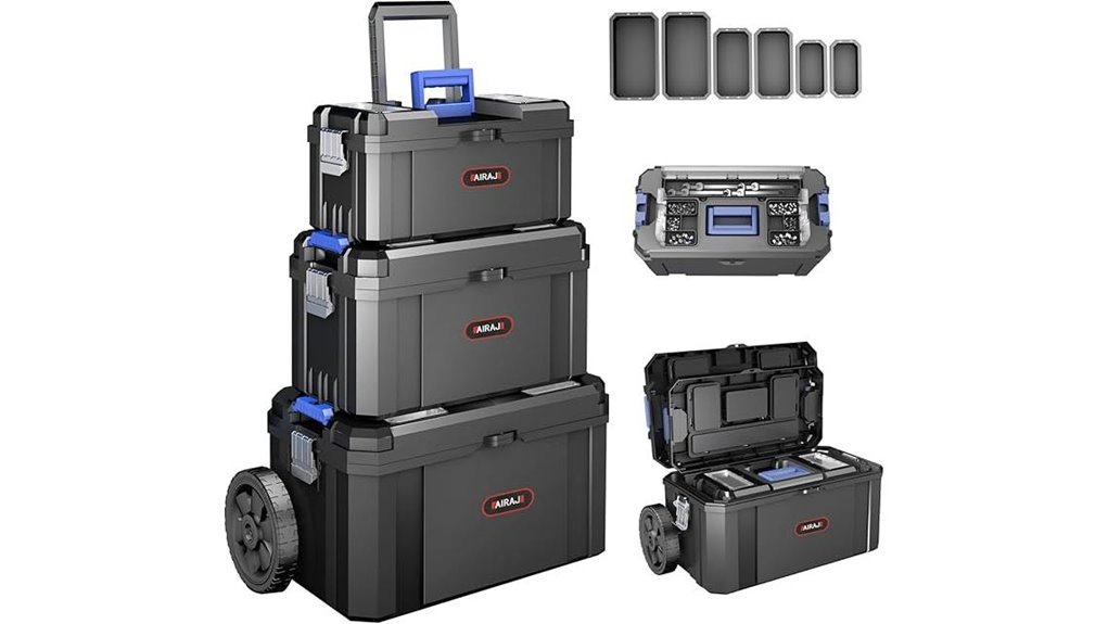 stackable 3 in 1 rolling toolbox