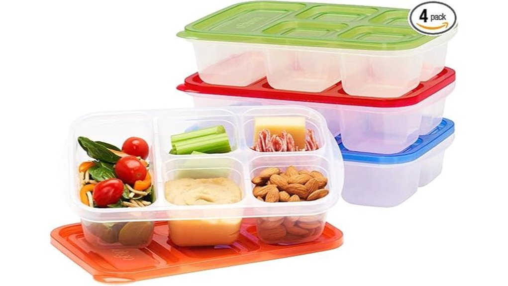 stackable 5 compartment meal prep