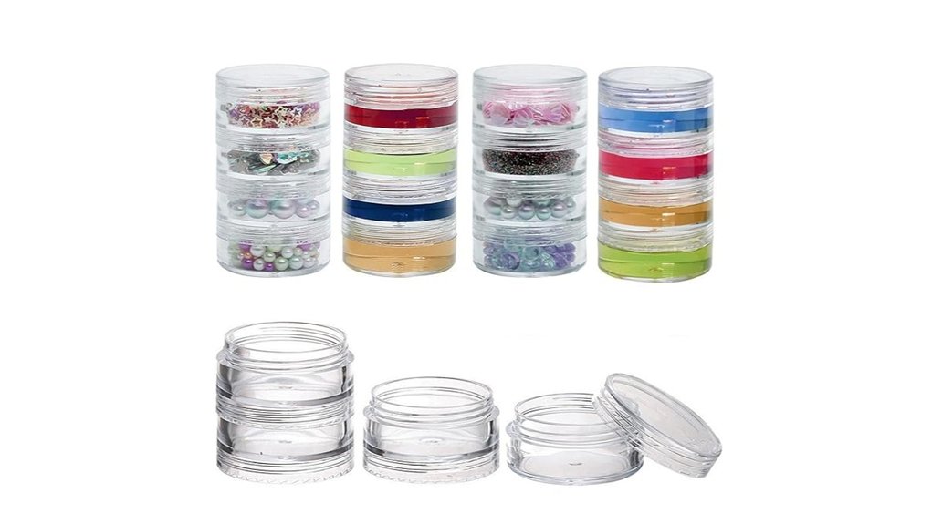 stackable clear 10g jars
