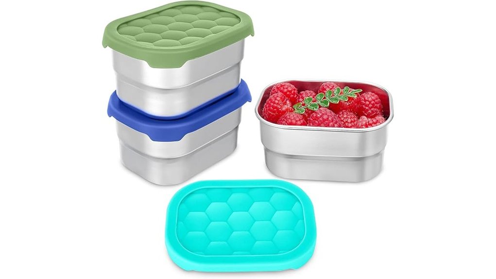 stackable stainless steel snack containers
