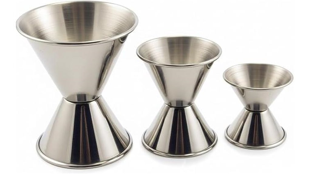 stainless steel double jiggers 3 pack