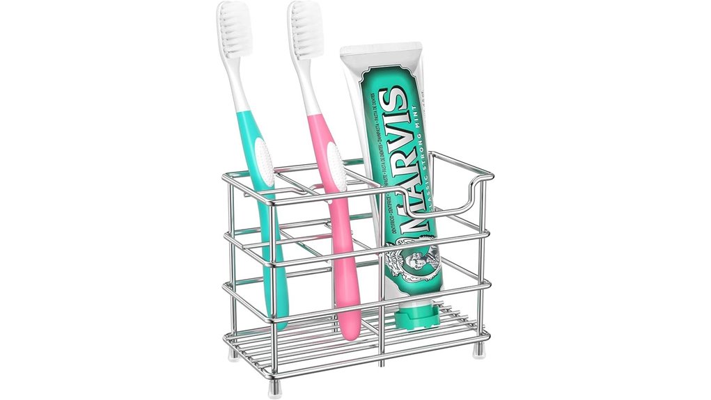 stainless steel five slot toothbrush holder