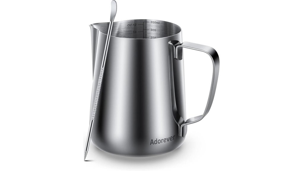 stainless steel frothing pitcher