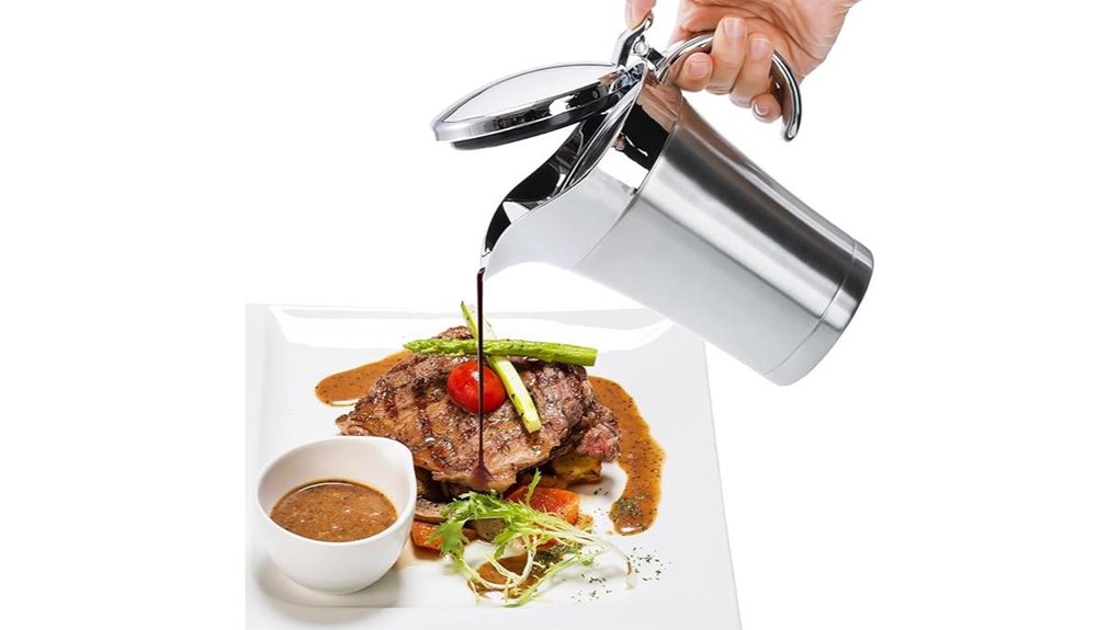 stainless steel hinged gravyboat