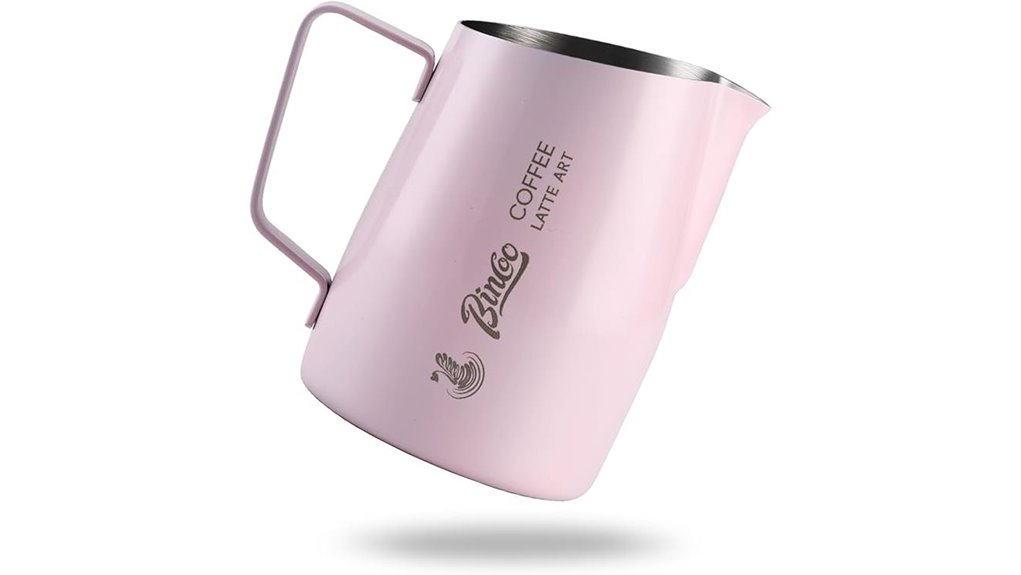 stainless steel latte frothing pitcher
