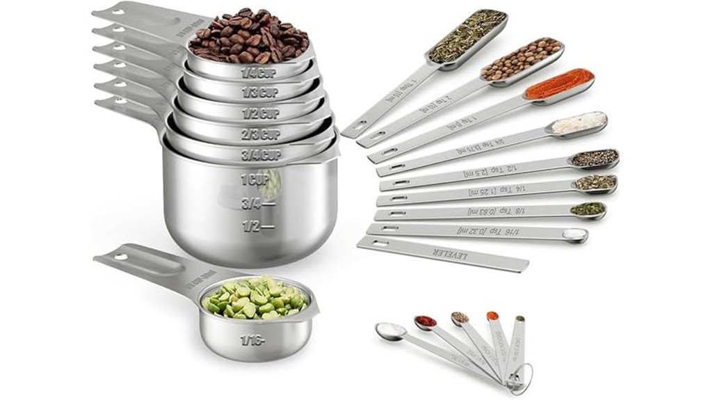 stainless steel measuring set