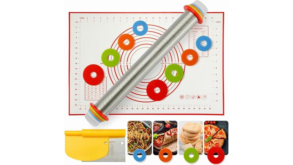 stainless steel rolling pin set