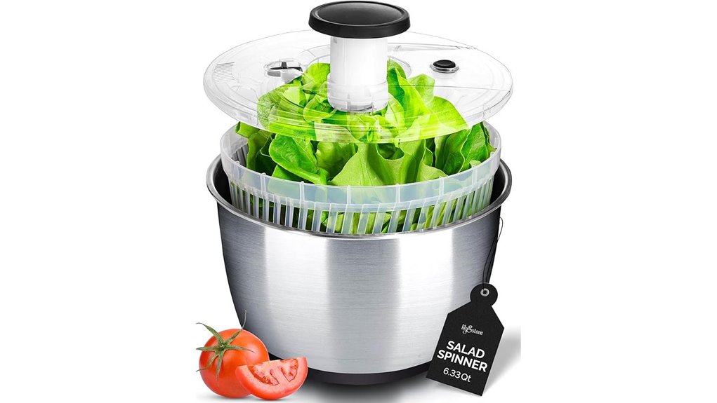 stainless steel salad spinner