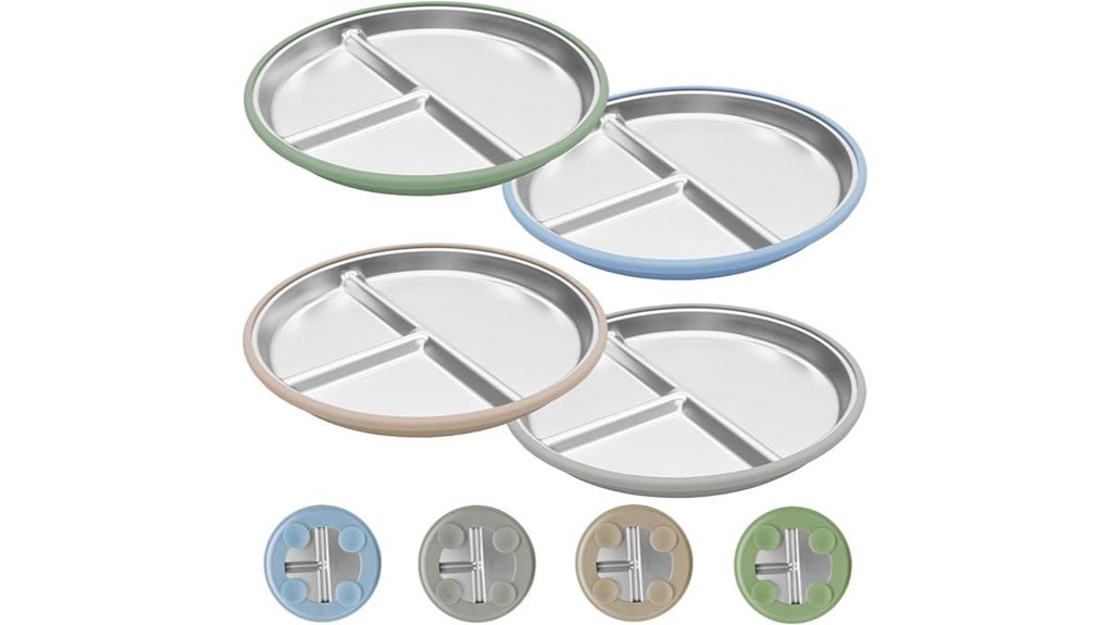 stainless steel toddler plates