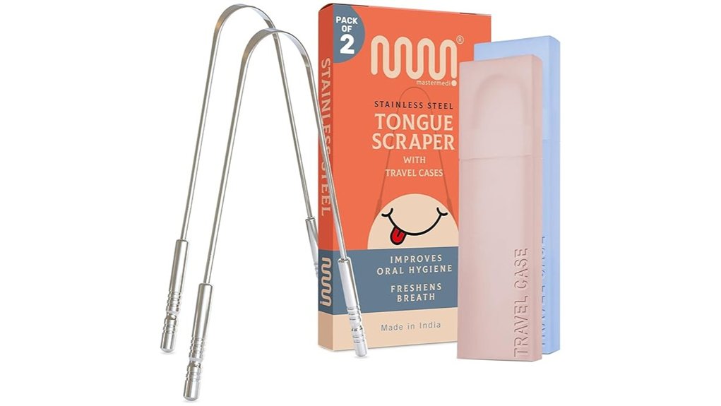 stainless steel tongue scrapers pack