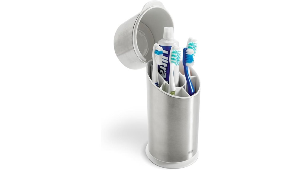 stainless steel toothbrush organizer