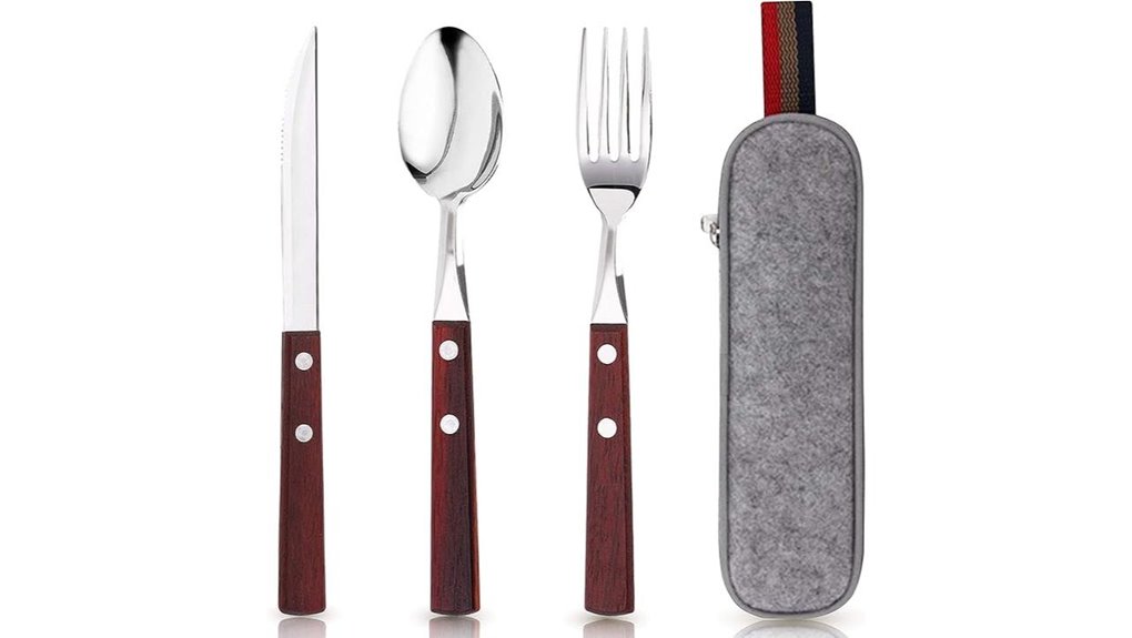 stainless steel travel utensil set