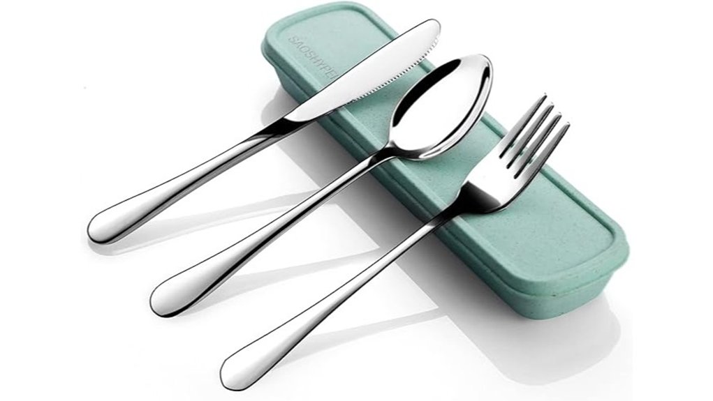 stainless steel travel utensil set