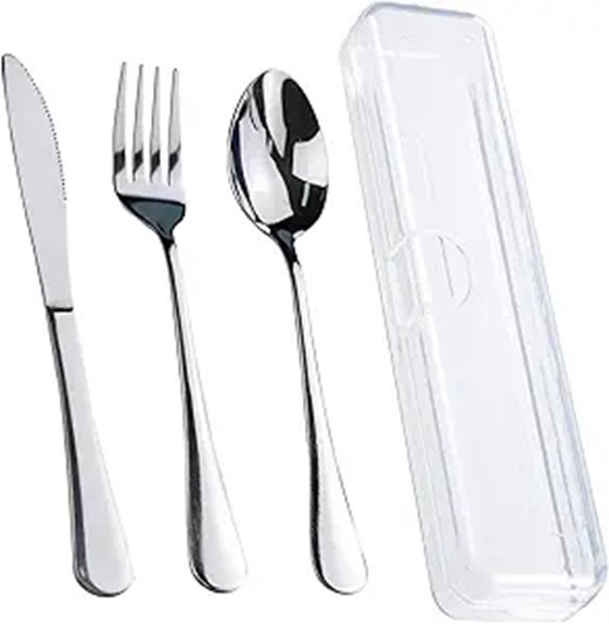 stainless steel travel utensil set