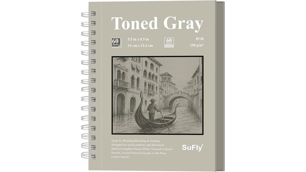 sufly gray spiral sketchbook