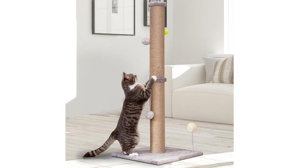 tall 36 inch gray sisal scratching post