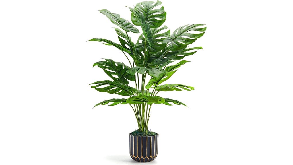tall artificial monstera plant decor