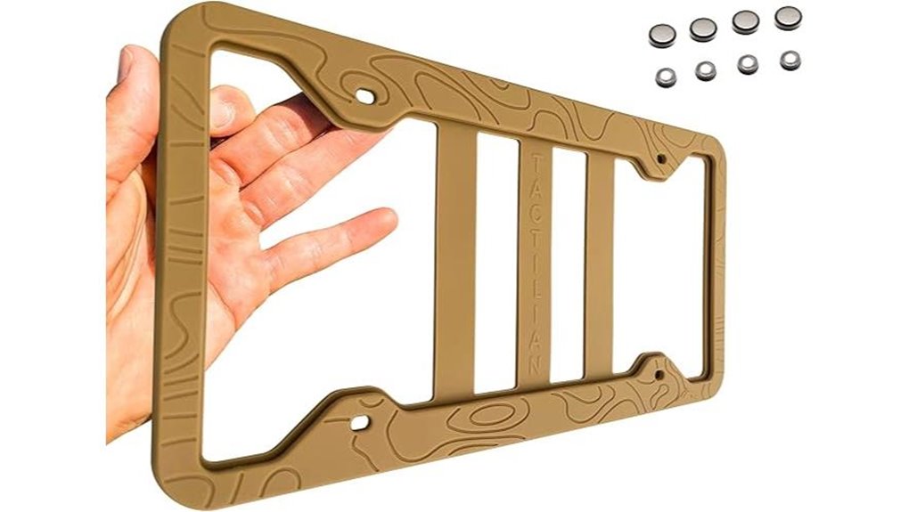 tan silicone license frame