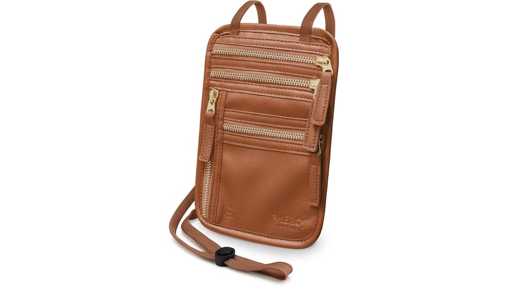 tan vegan rfid passport holder