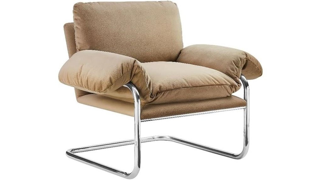 taupe velvet accent armchair