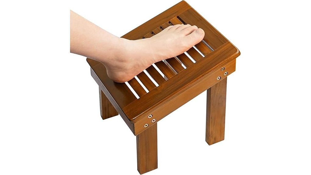 teak shower shaving stool