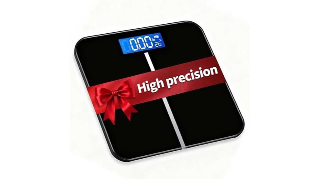 tempered glass bathroom scale with temperature